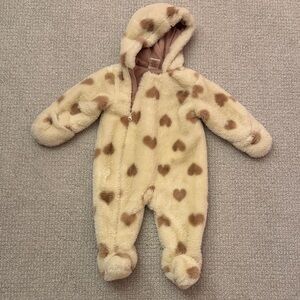 Adorable Cream Heart Kids Footie